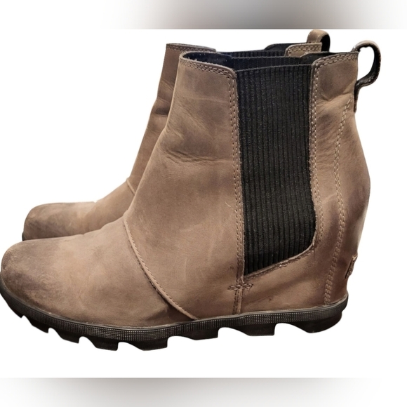 Sorel Shoes - Sorel Women's Chelsea Evie Pull On Brown Leather Suede Bootie Boots Size 9.5